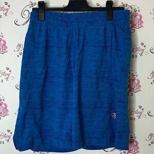 MPG shorts long sport shorts gym workout Black and Blue Athletic Shorts logo
